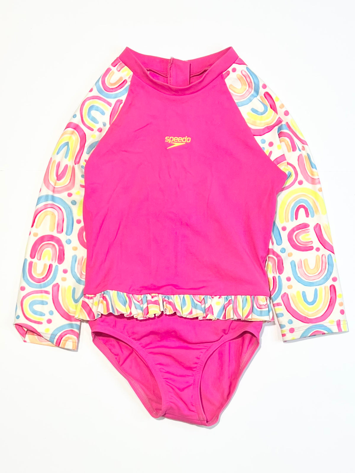 Rainbows long sleeve one-piece - Size 5