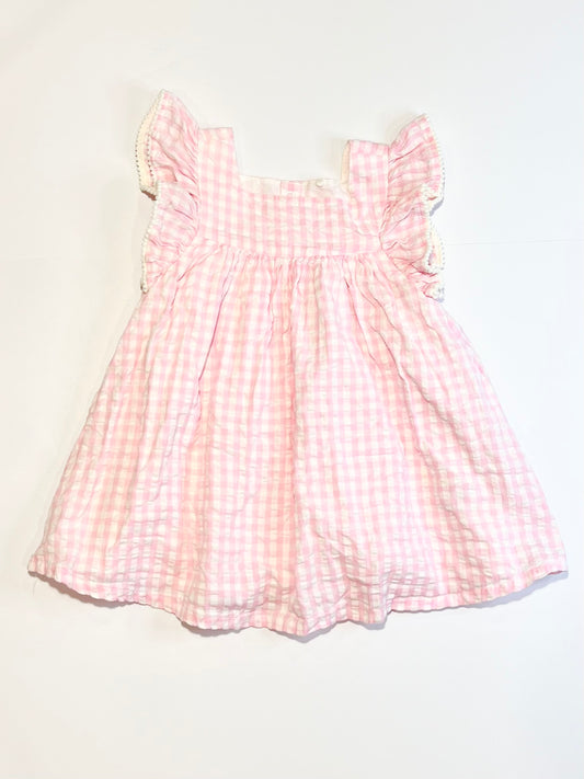 Pink gingham dress - Size 9-12 months