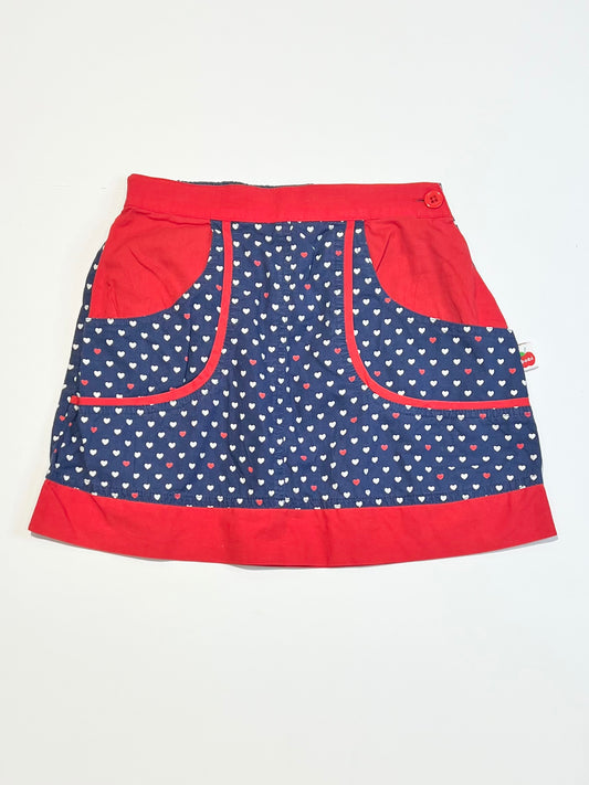 Navy hearts skirt - Size 6