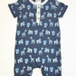 Blue animals romper - Size 2