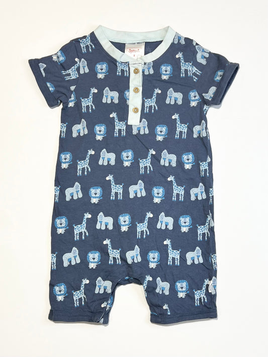 Blue animals romper - Size 2