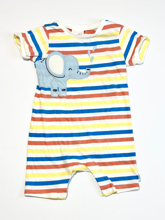 Striped elephant romper - Size 2