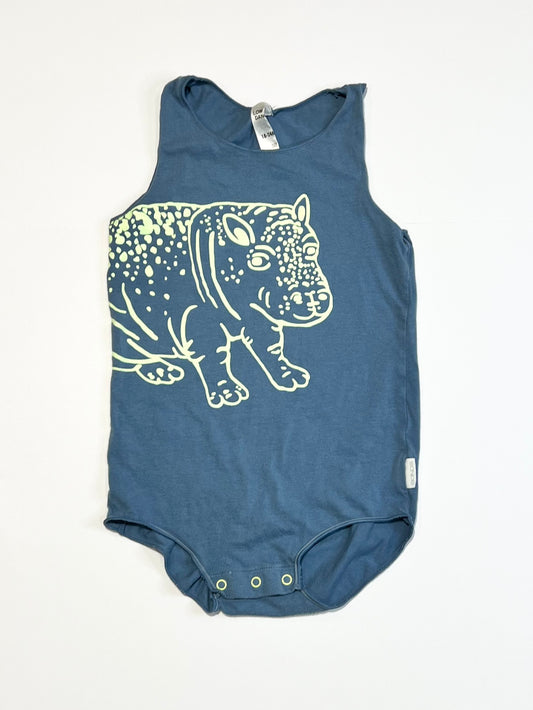 Blue hippo bodysuit - Size 2
