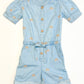 Blue rainbows playsuit - Size 5