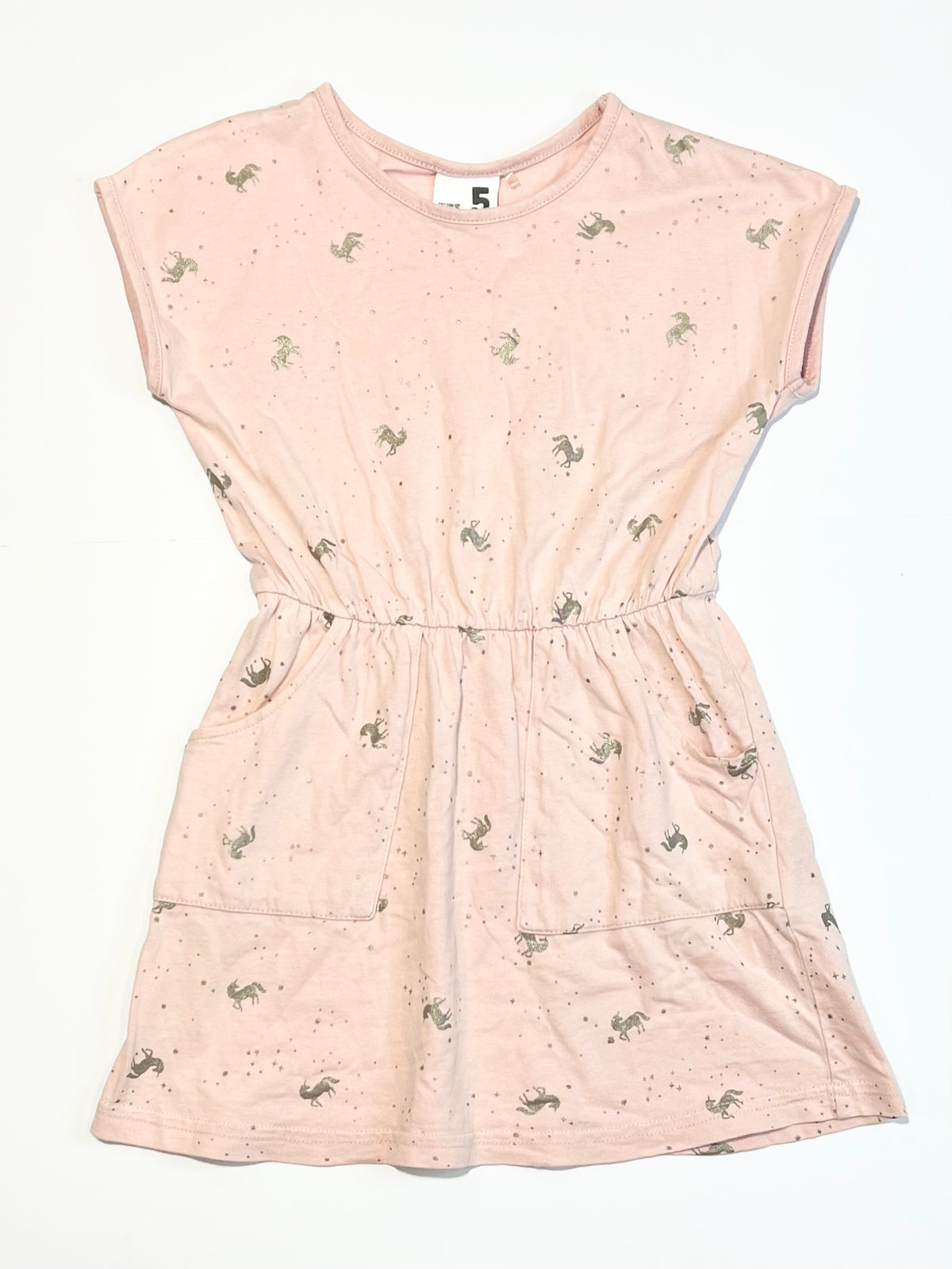 Glitter unicorns jersey dress - Size 5