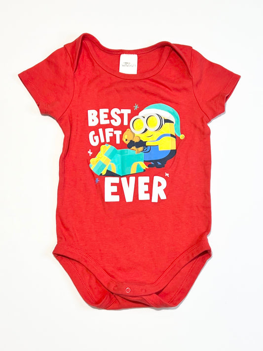 Christmas Minion bodysuit - Size 2