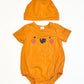 Pumpkin bubblesuit with beanie - Size 2