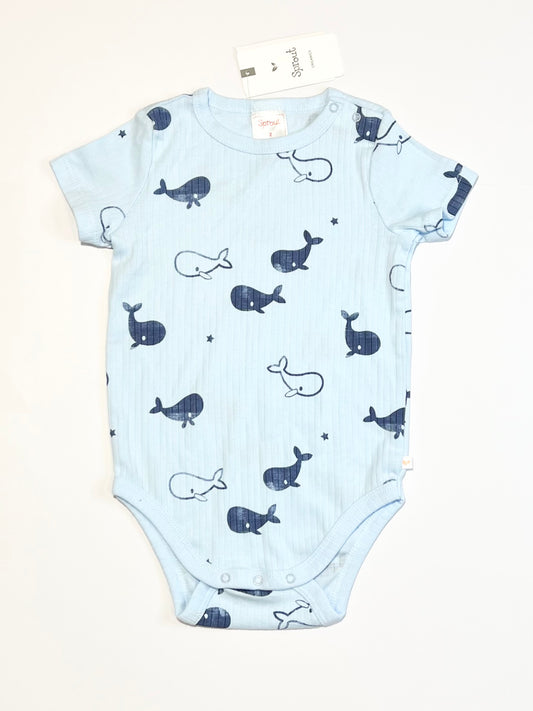 Ribbed whale bodysuit brand new - Size 2