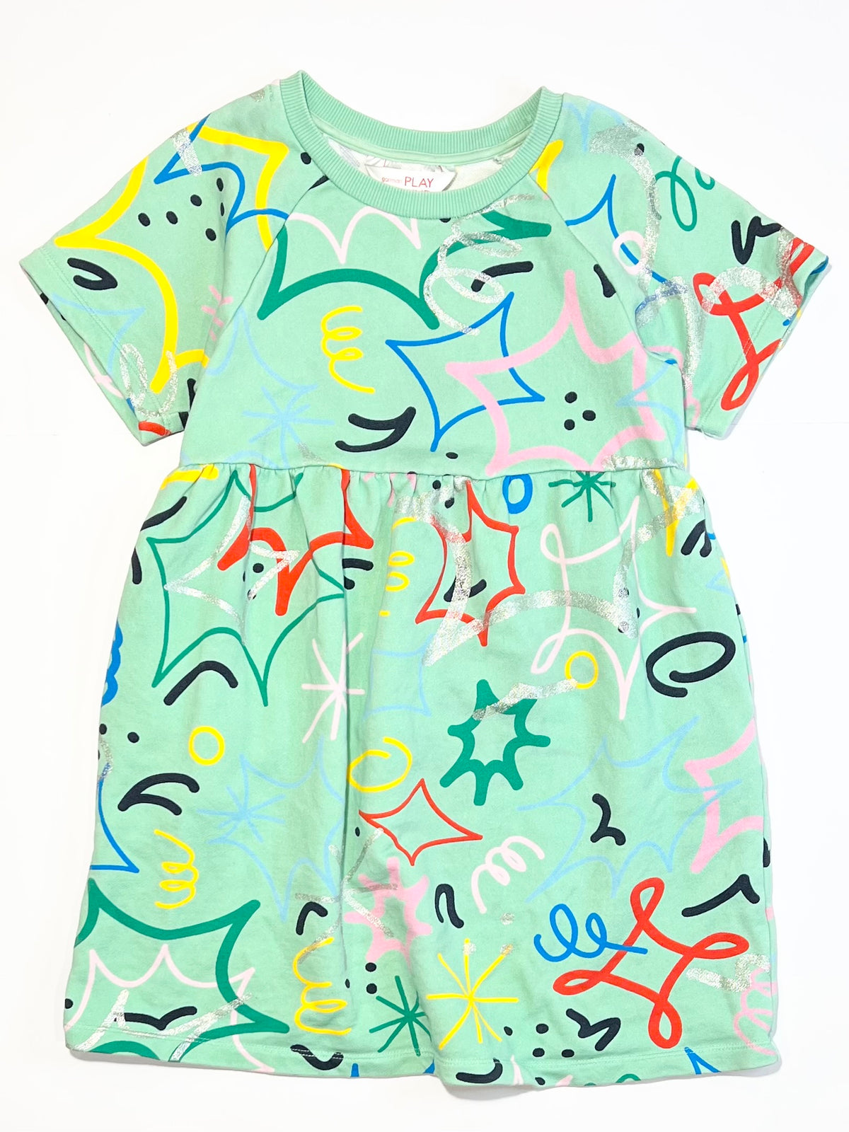 Green shapes dress - Size 6-7