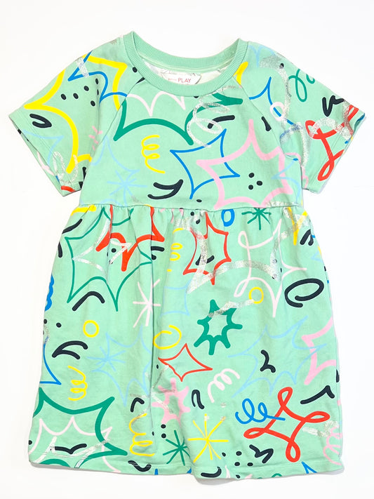 Green shapes dress - Size 6-7