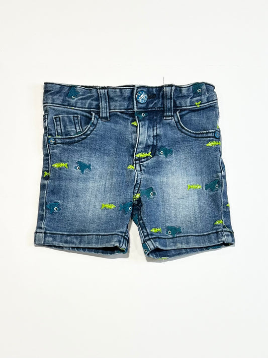 Denim fish shorts - Size 2