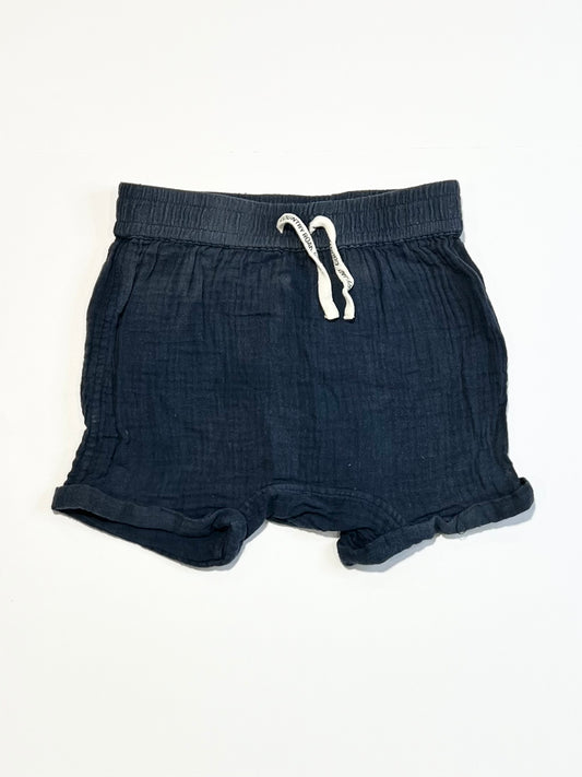 Navy muslin shorts - Size 2