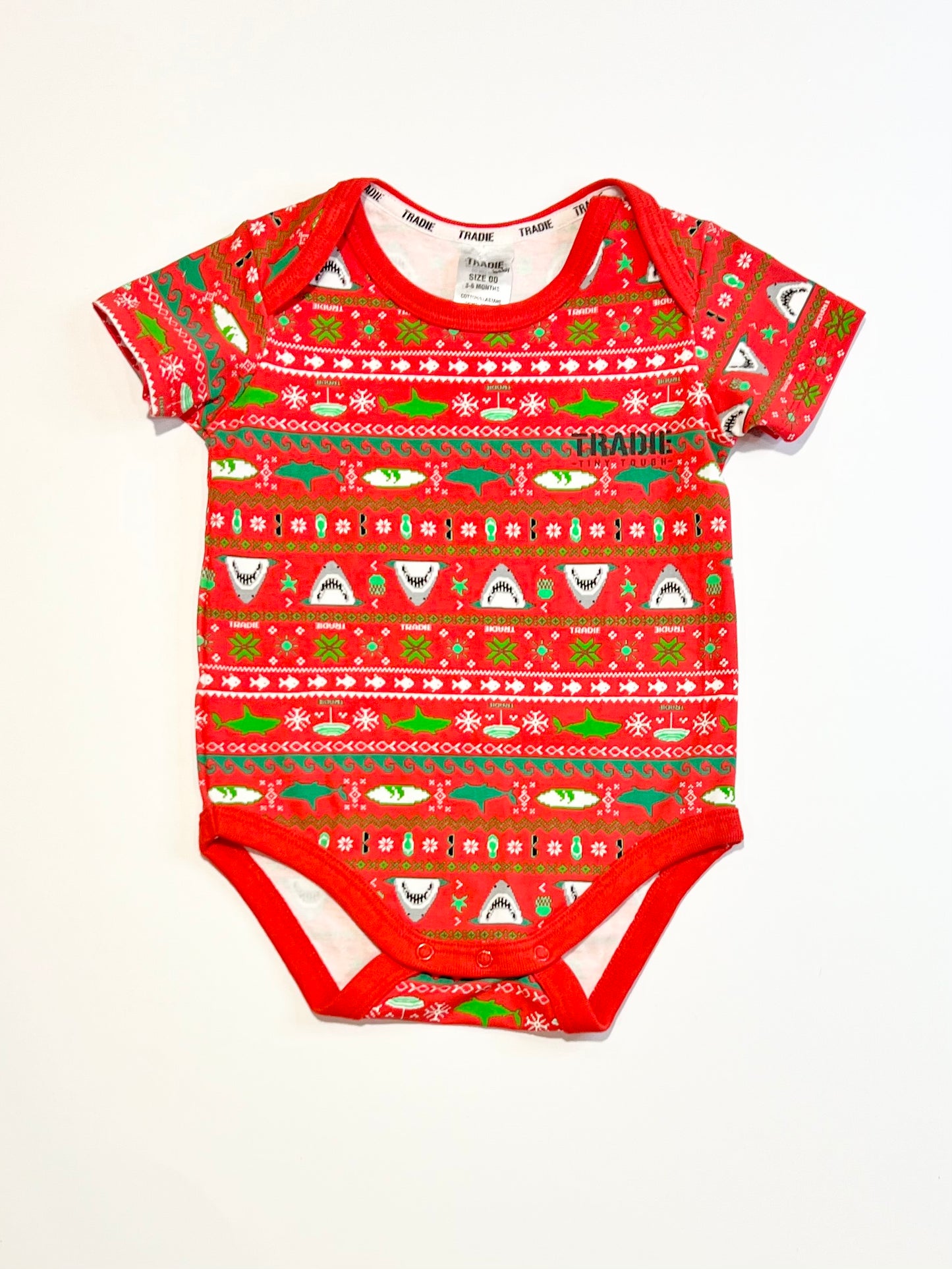 Christmas sharks bodysuit - Size 00