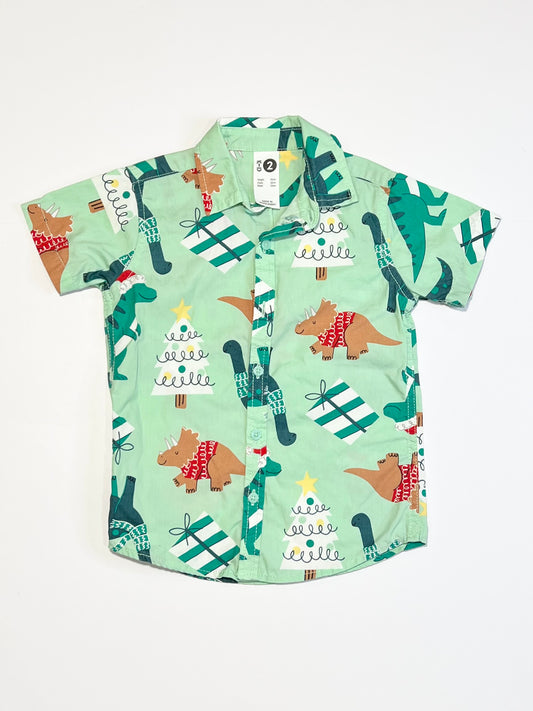 Christmas dino shirt - Size 2