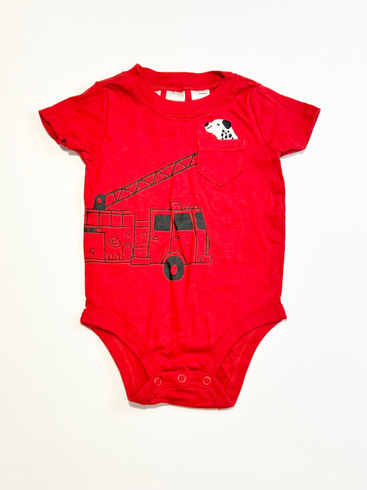 Ribbed fire truck bodysuit - Size 00