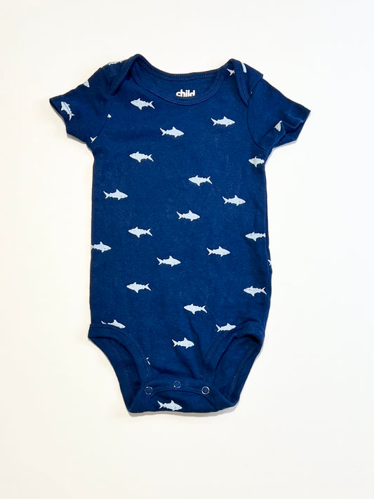 Navy sharks bodysuit - Size 00