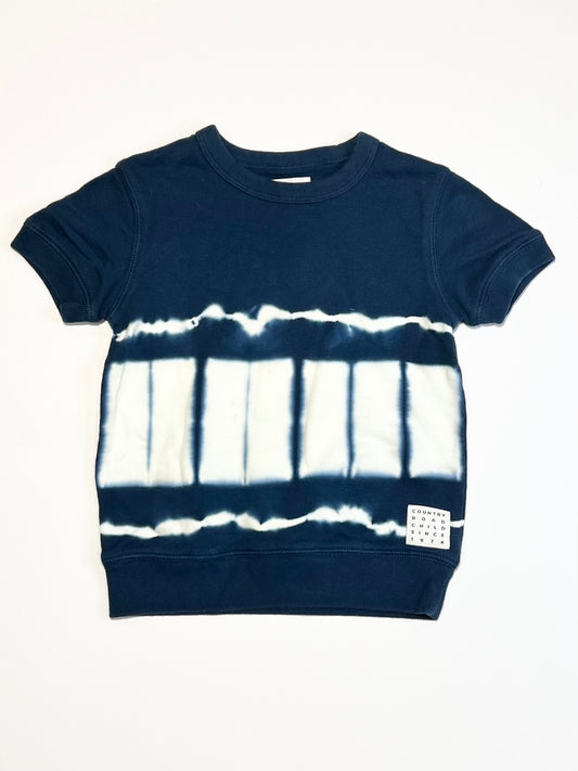 Navy tie-dye tee - Size 2