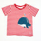 Striped whale tee - Size 2