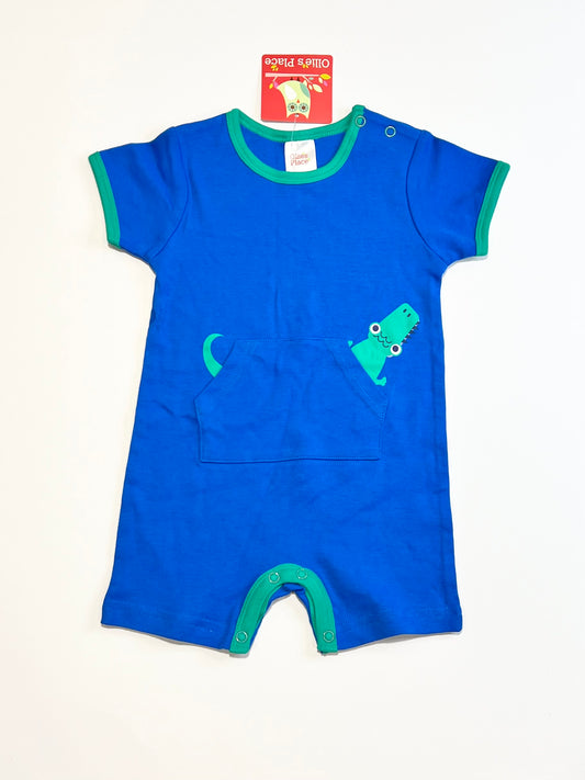 Blue croc romper brand new - Size 00