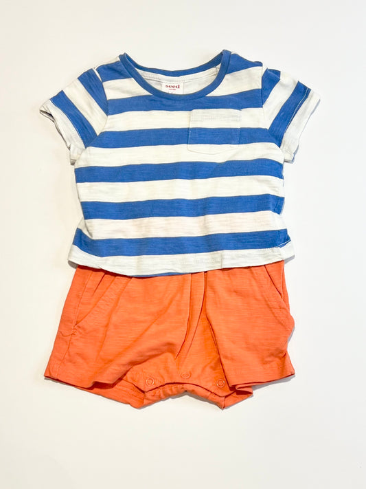 Striped tee romper - Size 00