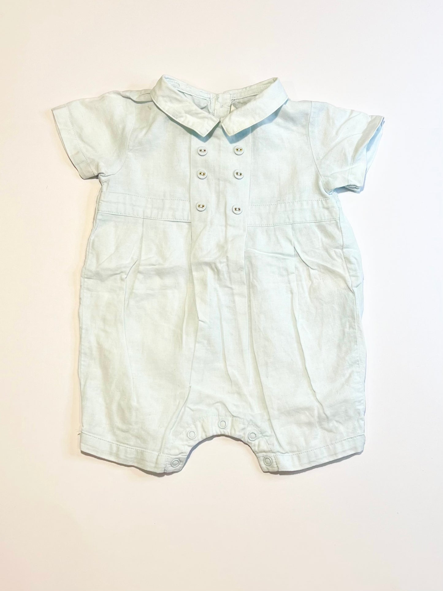 Blue linen romper - Size 00