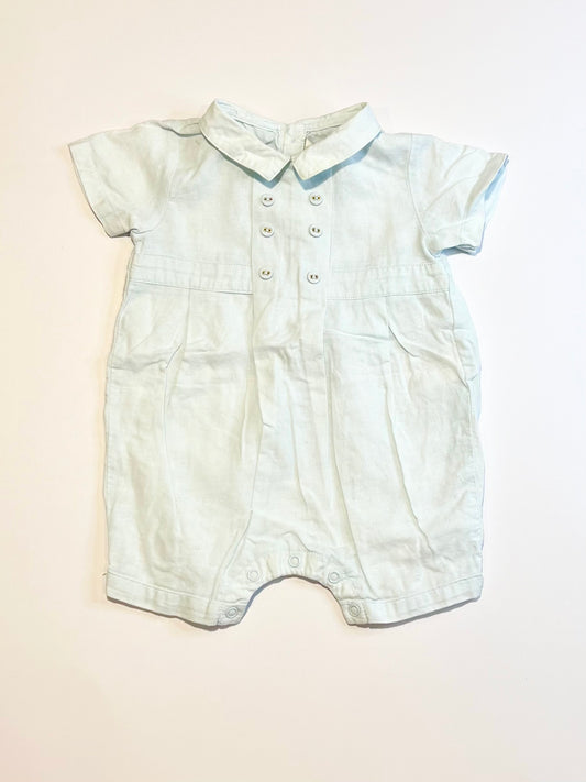 Blue linen romper - Size 00