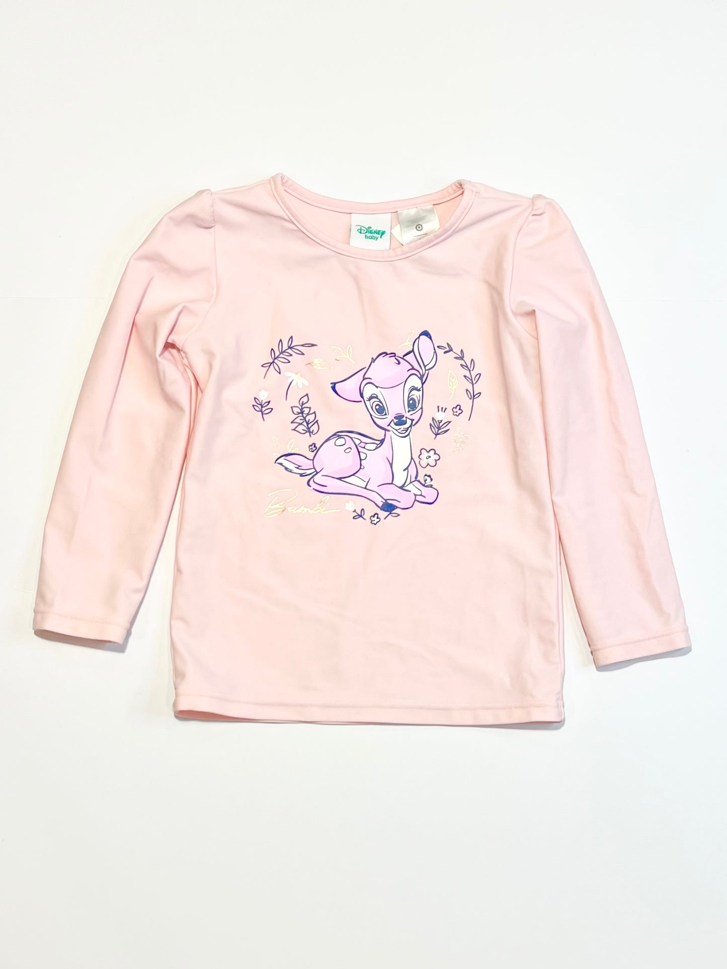 Pink Bambi rashie - Size 2