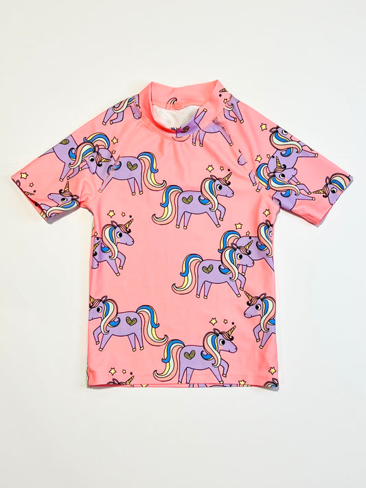Pink unicorns rashie - Size 2
