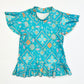 Blue patterned rashie - Size 2