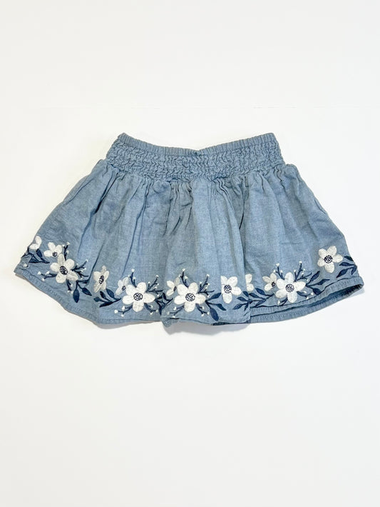 Embroidered floral skirt - Size 2