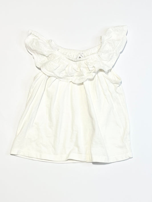 White ruffle tank - Size 2