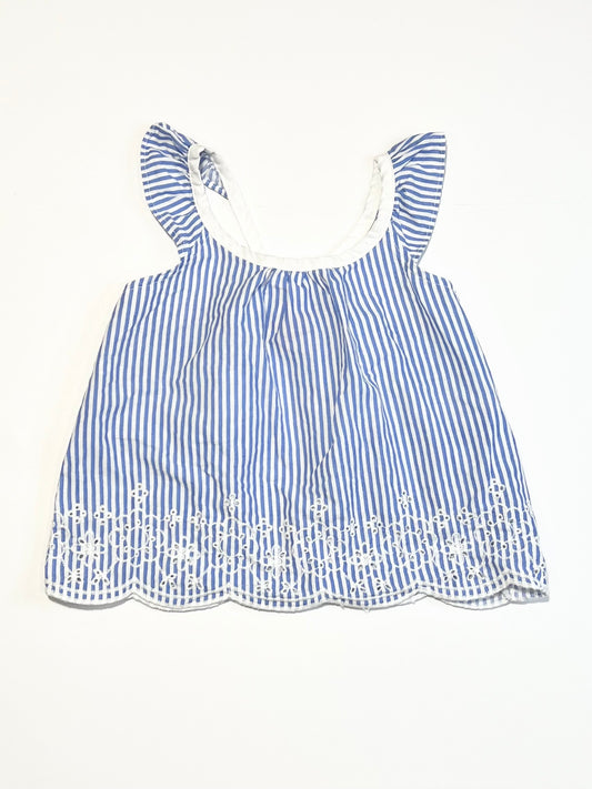 Striped cutwork top - Size 2