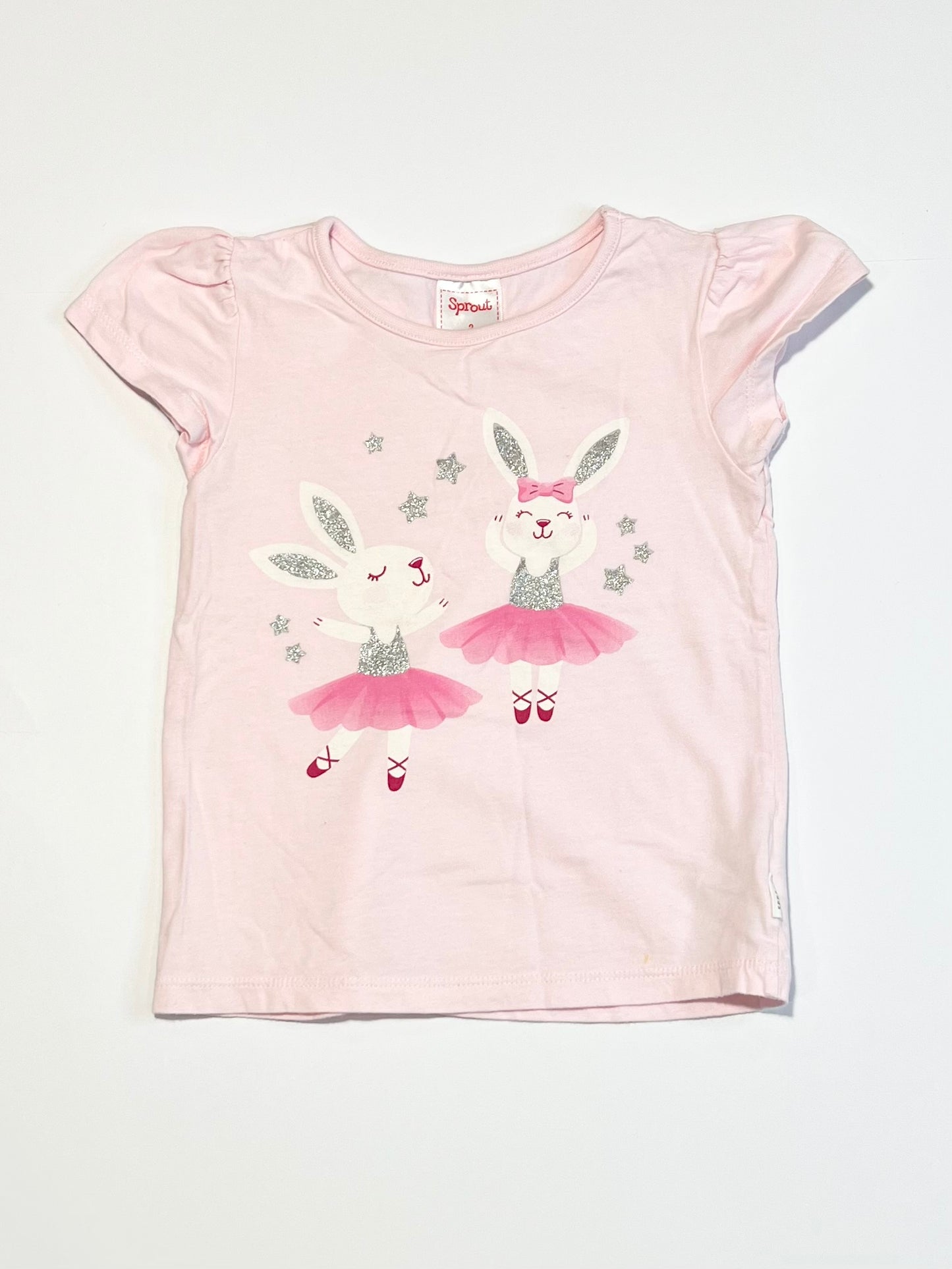 Glitter bunnies tee - Size 2