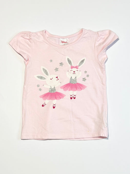 Glitter bunnies tee - Size 2