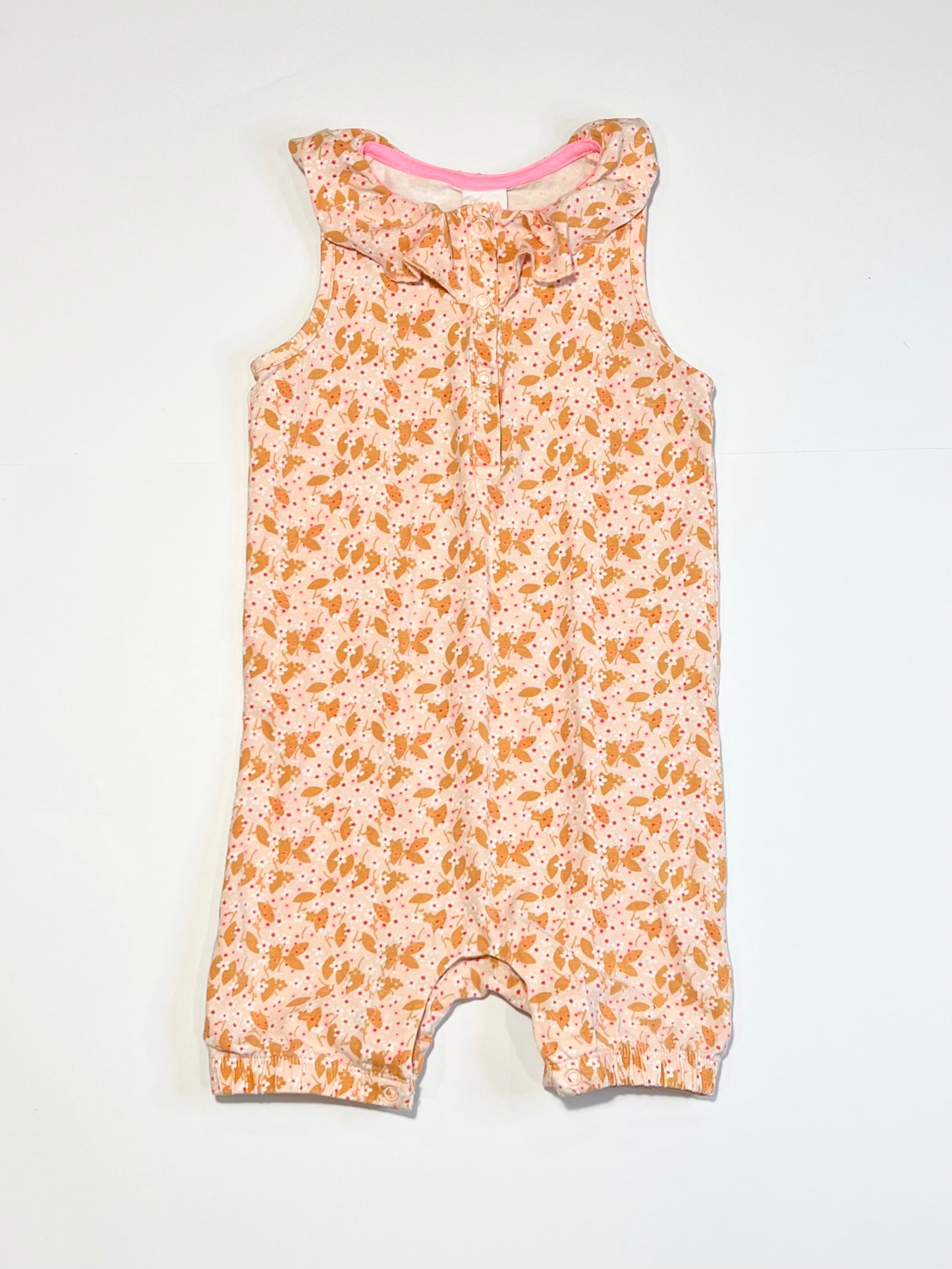 Floral leafy romper - Size 2