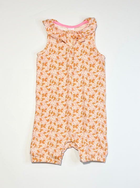 Floral leafy romper - Size 2