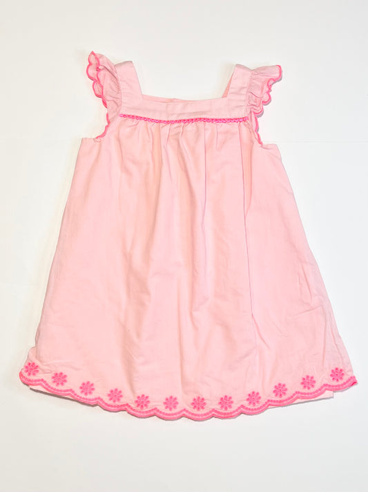 Pink embroidered dress - Size 2
