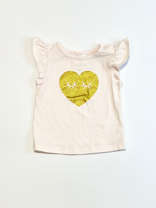 Gold heart tee - Size 00