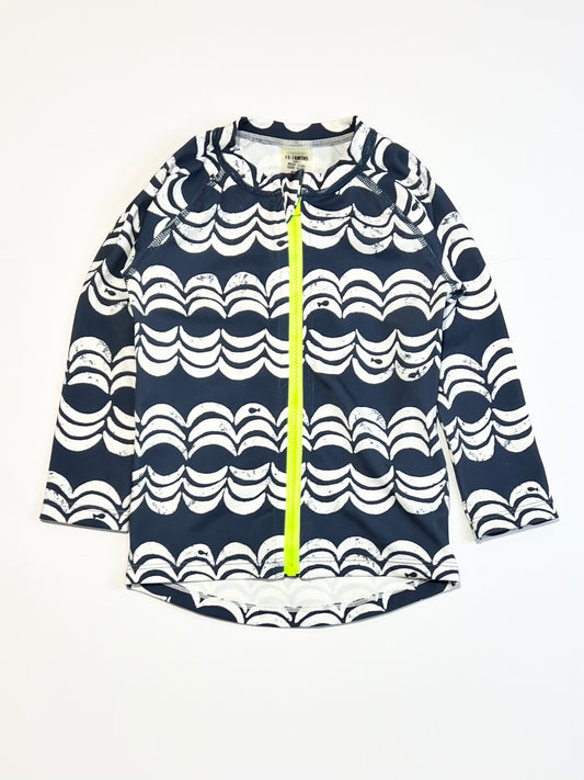 Navy zip rashie - Size 1