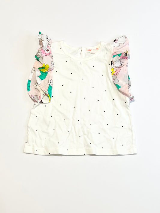 Spotty ruffle tee - Size 00