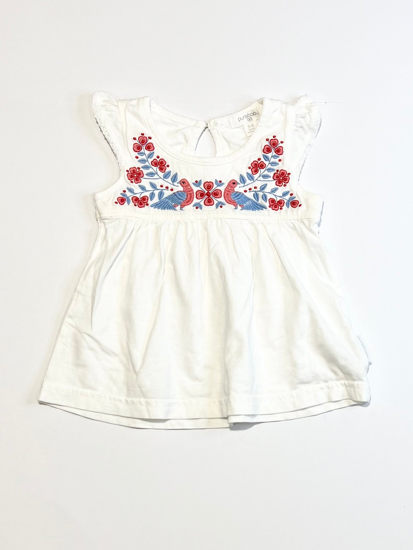 White embroidered top - Size 00