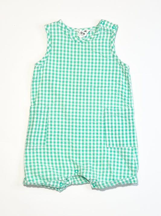 Green gingham romper - Size 1