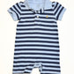 Striped polo romper- Size 1