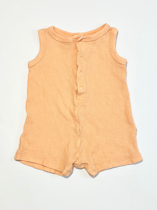 Orange waffle romper - Size 1