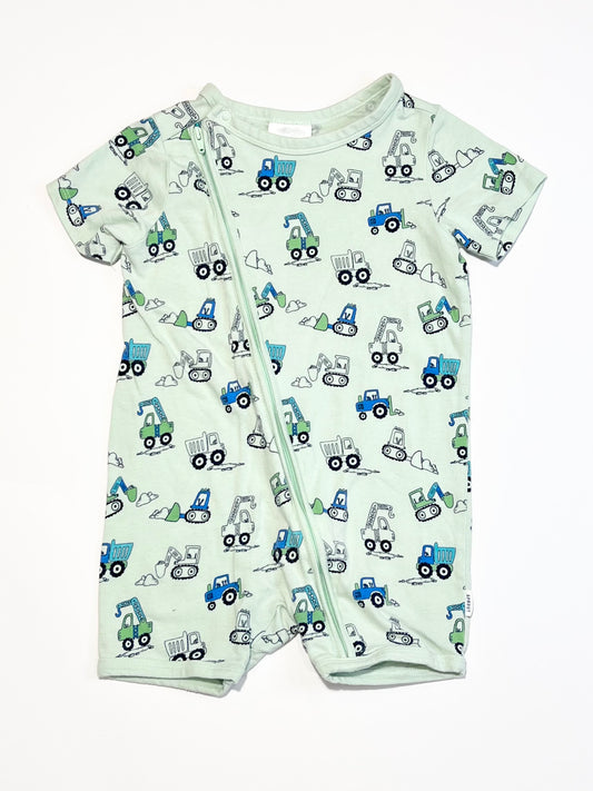 Trucks zip romper - Size 1