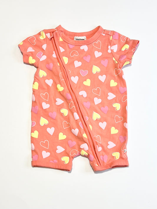 Hearts zip romper - Size 00