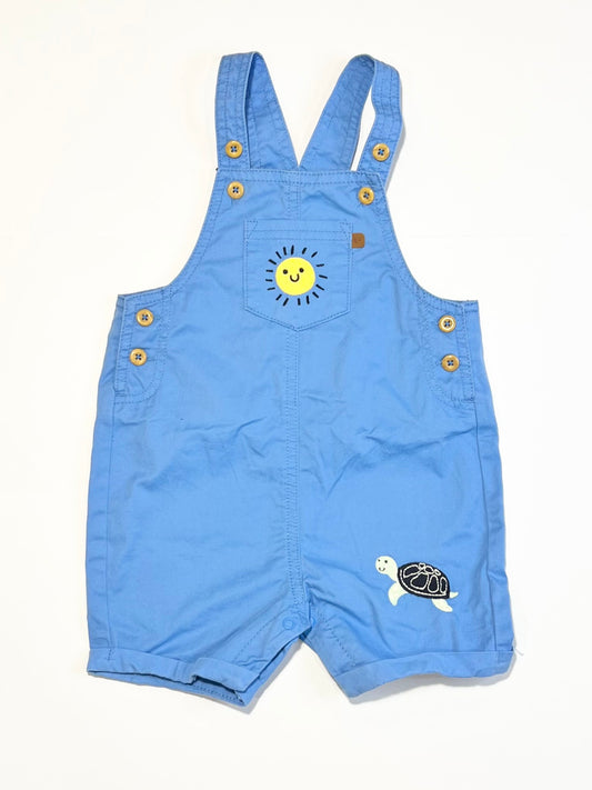 Blue embroidered shortalls - Size 1