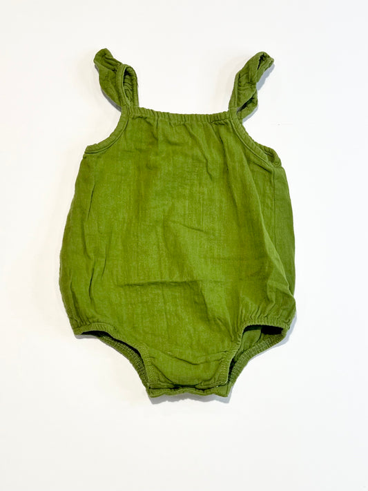 Green muslin romper - Size 00