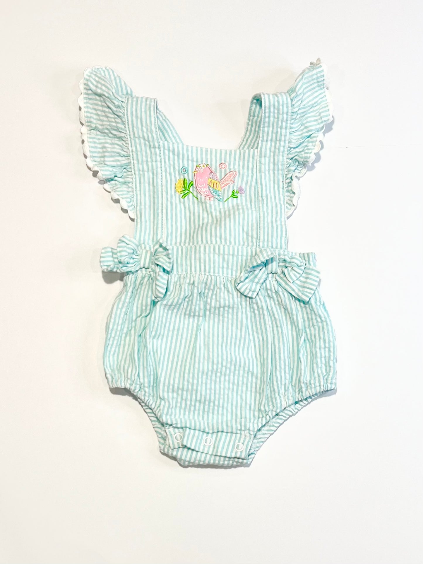 Seersucker bird romper - Size 00