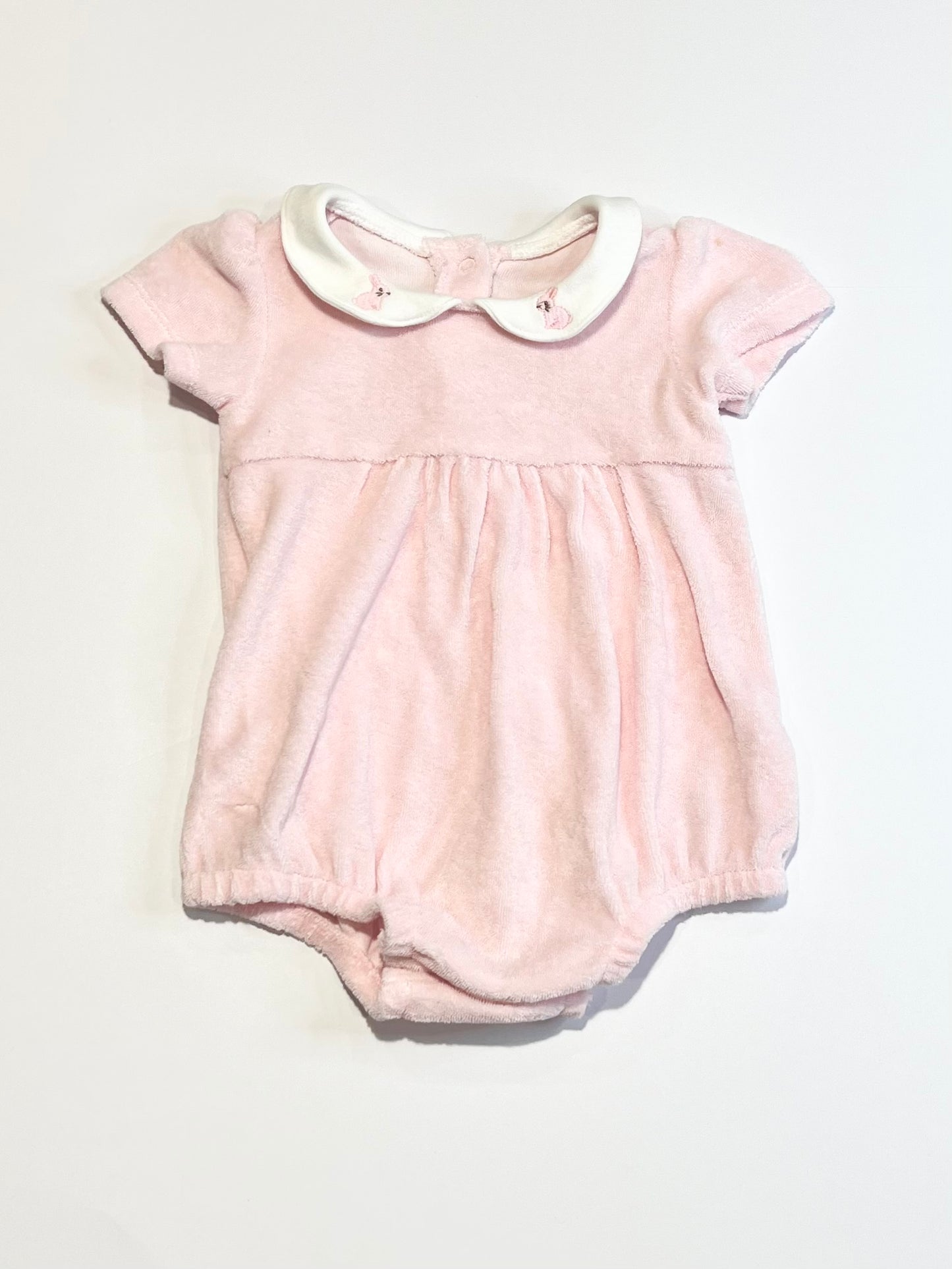 Pink terry romper - Size 00